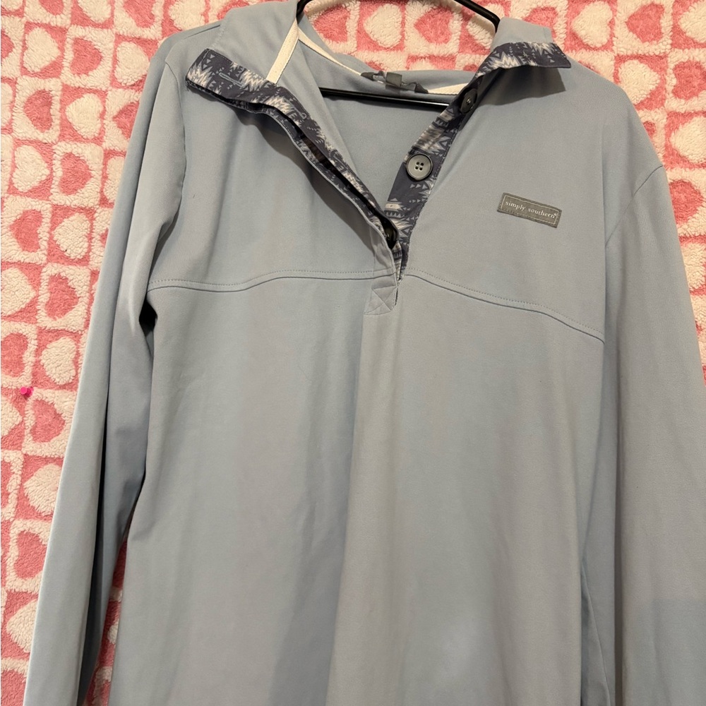 Simply Southern Light Blue Long Sleeve Pull over